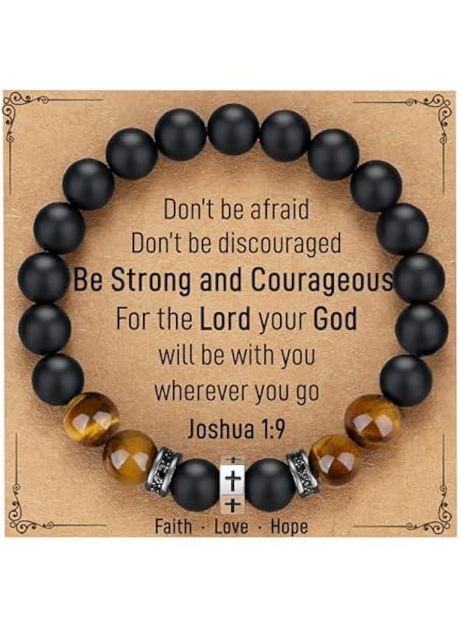 Arabest Cross Bracelet Men Boys Christian Gifts for Teen Boys Stocking Stuffers Son Grandson on Birthday Graduation Easter - Image 1