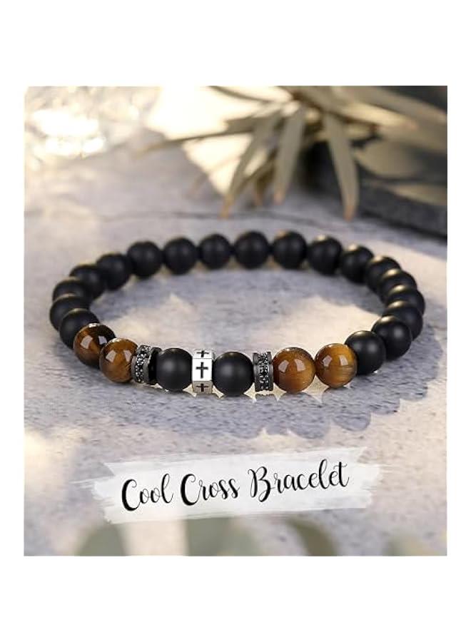 Arabest Cross Bracelet Men Boys Christian Gifts for Teen Boys Stocking Stuffers Son Grandson on Birthday Graduation Easter - Image 3