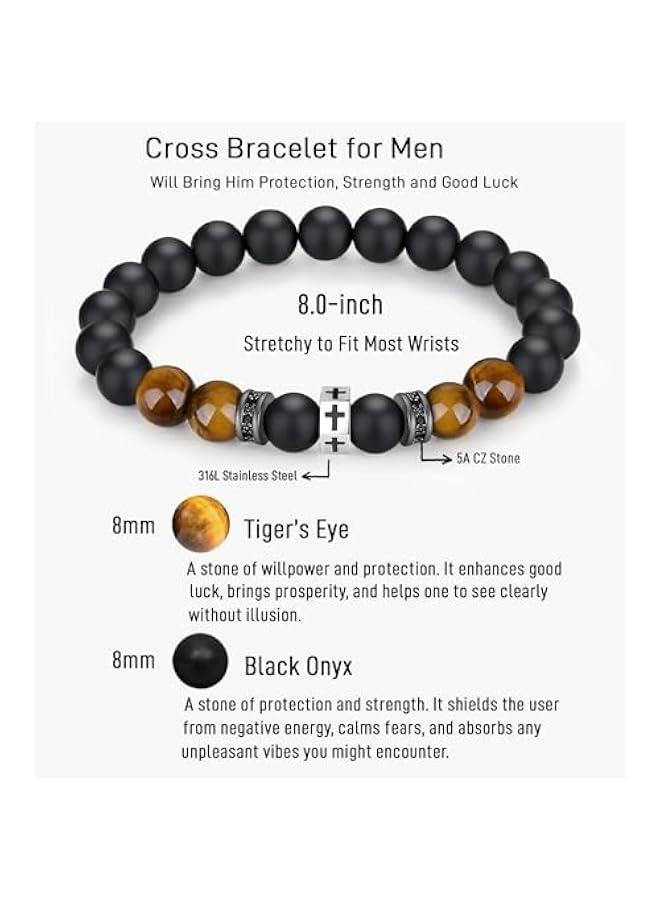 Arabest Cross Bracelet Men Boys Christian Gifts for Teen Boys Stocking Stuffers Son Grandson on Birthday Graduation Easter - Image 4