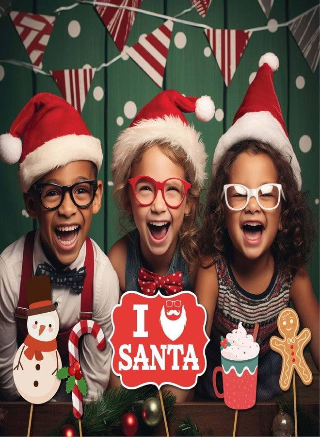 Outside The Booth Christmas Photo Booth Props - 41-pc Photobooth Kit with 8 x 10-Inch Sign, 60 Adhesive Pads, 45 Sticks - Christmas Photobooth Props - Holiday Photobooth Prop - Image 5