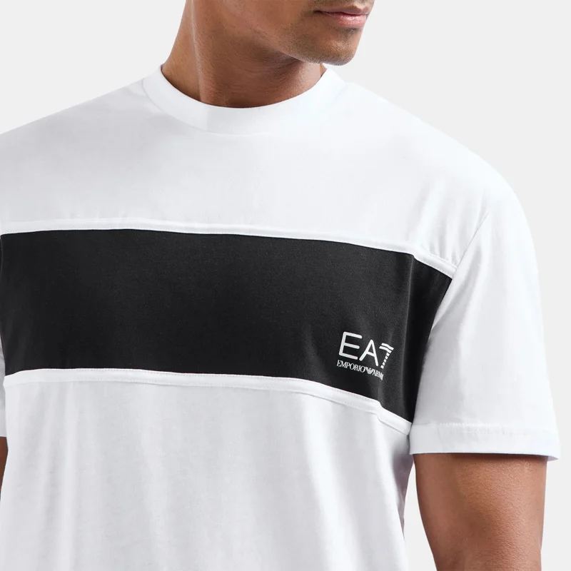 EA7 Emporio Armani White Men's Block Print T-Shirt for Men | Best Price UAE