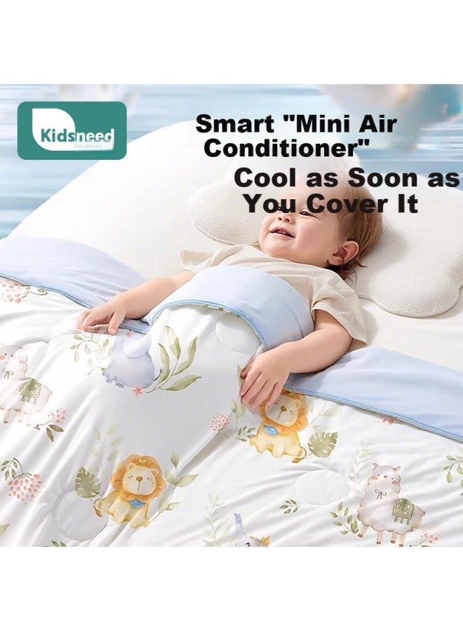 Kidsneed Baby Summer Cooling Quilt, Children's Air Conditioning Blanket, Kindergarten Infant Summer Cooling Quilt, Air-conditioned Room Cooling Blanket, Baby Coverlet - Image 4