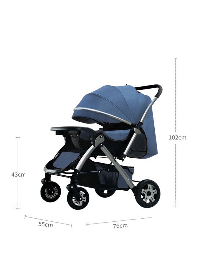 ZCM-HAPPY Deluxe Foldable Baby Stroller - Portable Multifunctional Travel Pram for Newborns and Infants with Four-Wheel Suspension - Image 2