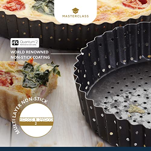 Master Class KitchenCraft MasterClass Crusty Bake Non Stick Pastry/Flan Tin, Grey, 25 cm - Image 5