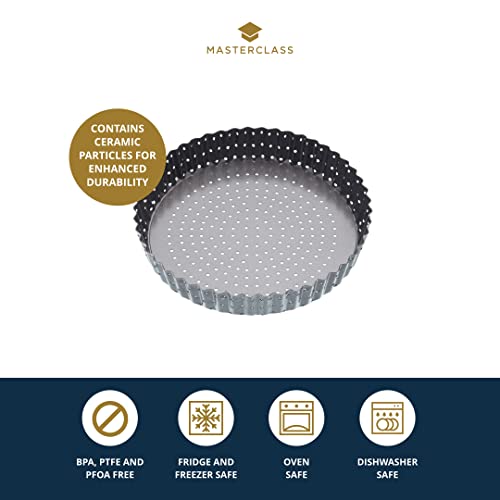 Master Class KitchenCraft MasterClass Crusty Bake Non Stick Pastry/Flan Tin, Grey, 25 cm - Image 3