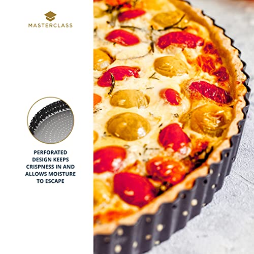Master Class KitchenCraft MasterClass Crusty Bake Non Stick Pastry/Flan Tin, Grey, 25 cm - Image 4