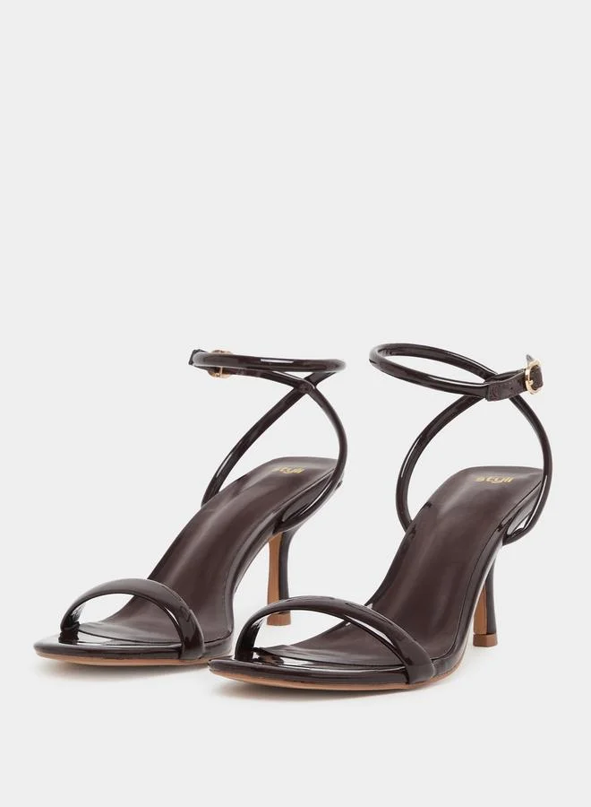 ستايلي Styli Plain Ankle Strap Stiletto Heel Sandals