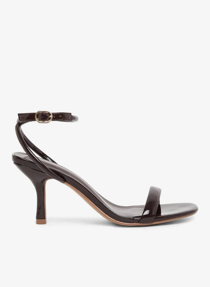 Plain Ankle Strap Stiletto Heel Sandals