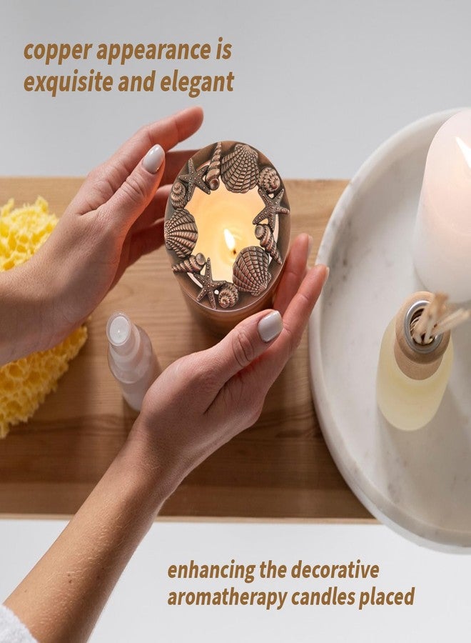 Tsnamay Zinc Alloy Lid Jar Candle Topper, Copper Shell Starfish Jar Lid Candle Toppers to Burn Evenly Home Decor Accessories Candles Shades Sleeves Cover Top Lid - Image 3