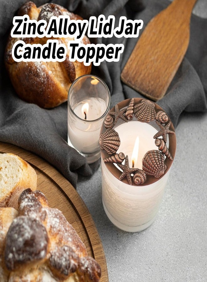 Tsnamay Zinc Alloy Lid Jar Candle Topper, Copper Shell Starfish Jar Lid Candle Toppers to Burn Evenly Home Decor Accessories Candles Shades Sleeves Cover Top Lid - Image 5