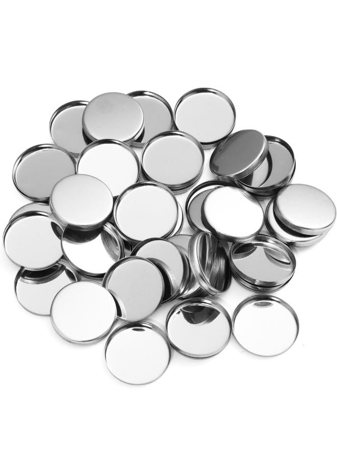 Pangda 50 Pack Empty Round Metal Tin Palette Pans Cosmetic Eyeshadow Blush Lipstick Organizer Size 26 mm for Magnets Cosmetic Palettes - Image 1