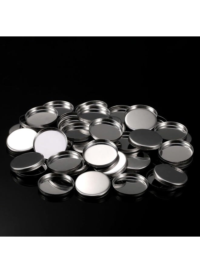 Pangda 50 Pack Empty Round Metal Tin Palette Pans Cosmetic Eyeshadow Blush Lipstick Organizer Size 26 mm for Magnets Cosmetic Palettes - Image 4