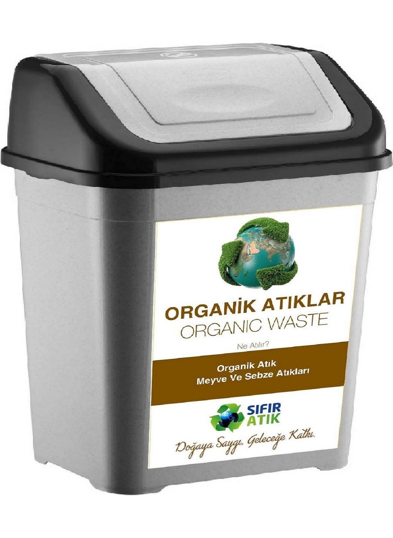Deembro Zero Waste Bin 50 Lt * 4 Pieces Recycling Bin Plastic Single Lid Paper Organic Glass Plastic  - Image 2