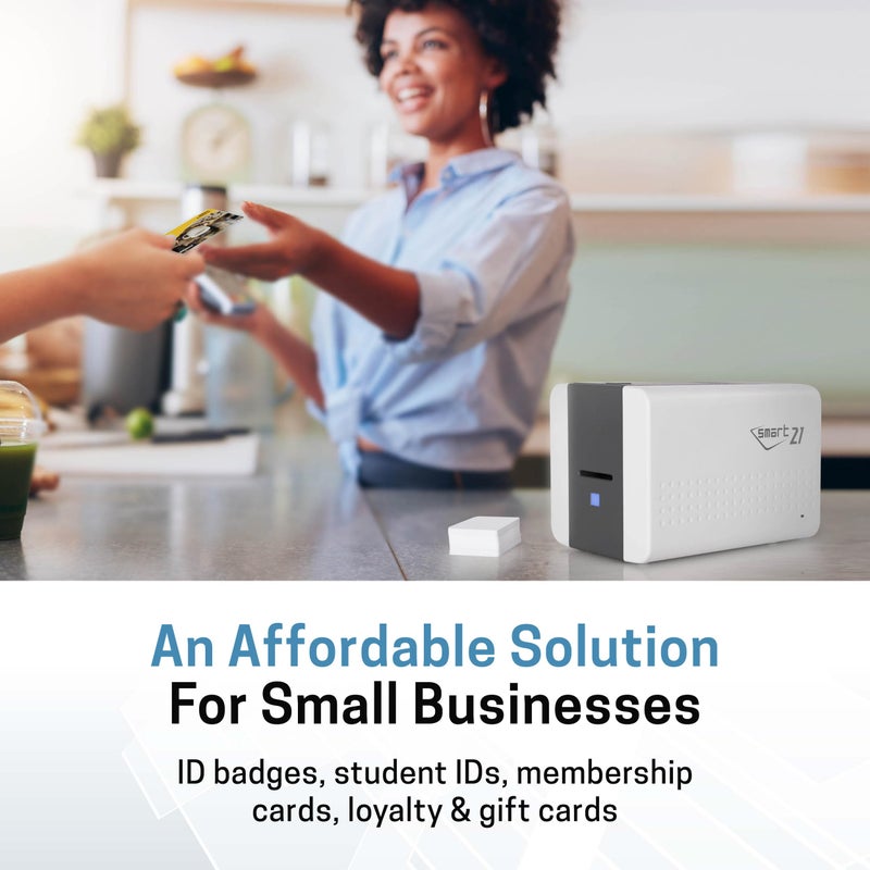 IDP IDP IDP SMART-21S ID Card Simplex Printer Kit with PC Only Software, 100 Print YMCKO Color Ribbon, and 100 PVC Plastic Cards - Image 3