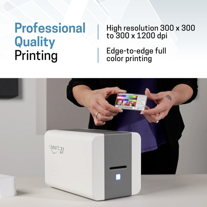 IDP IDP IDP SMART-21S ID Card Simplex Printer Kit with PC Only Software, 100 Print YMCKO Color Ribbon, and 100 PVC Plastic Cards - Image 4