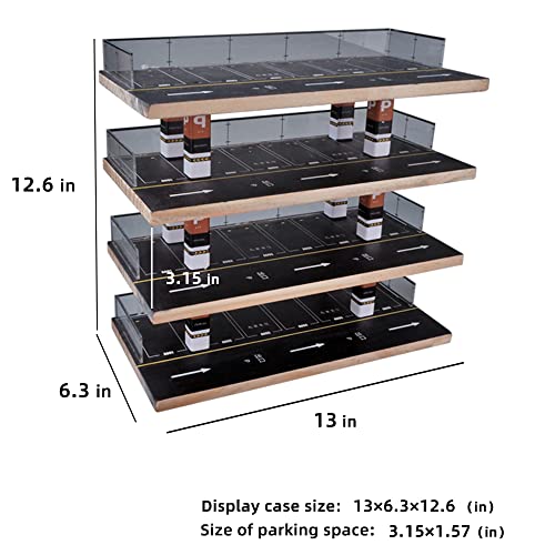 kivcmds 1/64 Scale 4-Tiers Diecast Model Car Display Case for Lego Vehicles Hot Wheels Nascar Diorama Scene Parking Lot - Image 5