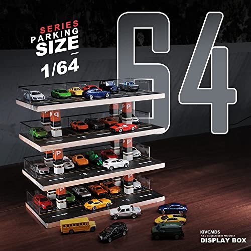 kivcmds 1/64 Scale 4-Tiers Diecast Model Car Display Case for Lego Vehicles Hot Wheels Nascar Diorama Scene Parking Lot - Image 2