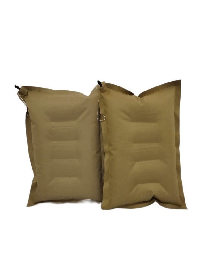 RAV Polycotton Pack of 1 Cushion Sleeping Bag Backpacking Pillow Soft Comfortable Air Inflatable Travel Pillow Tourist Pillow (Brown Color) - Image 4