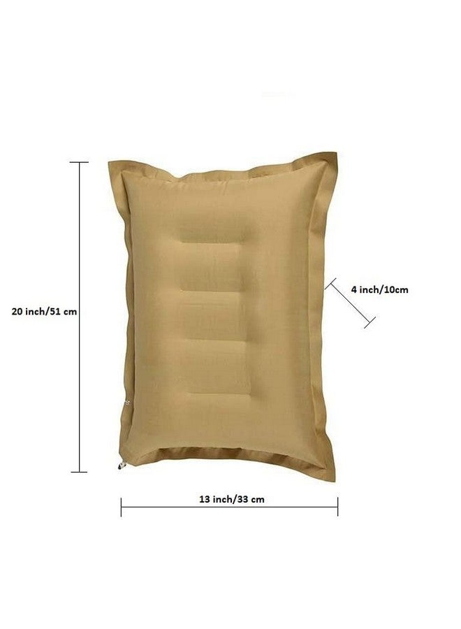 RAV Polycotton Pack of 1 Cushion Sleeping Bag Backpacking Pillow Soft Comfortable Air Inflatable Travel Pillow Tourist Pillow (Brown Color) - Image 2