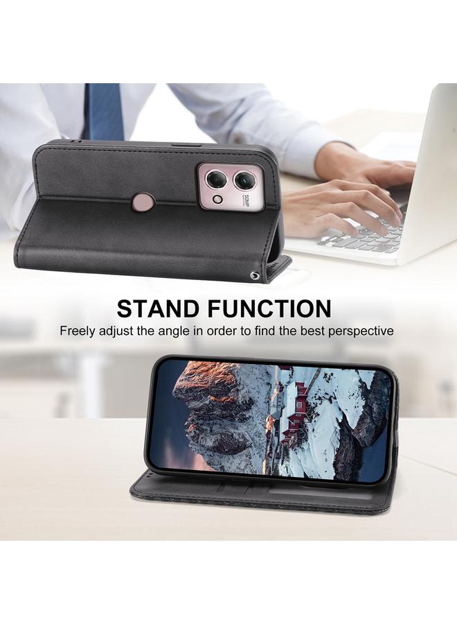 S-TOP Case For Motorola Moto G Stylus 4G 2023 Cubic Grid Calf Texture Magnetic Leather Phone Case - Image 5