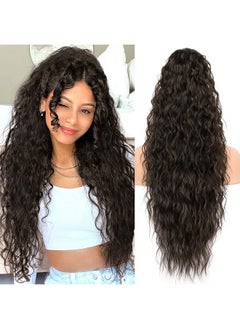 KooKaStyle KooKaStyle Ponytail Extension 30 Inch Drawstring Ponytail Hair Extensions for Women Long Curly Brown Ponytail Synthetic Hairpieces for Daily Use  - Image 1