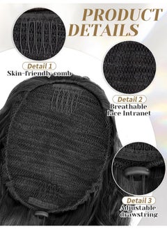 KooKaStyle KooKaStyle Ponytail Extension 30 Inch Drawstring Ponytail Hair Extensions for Women Long Curly Brown Ponytail Synthetic Hairpieces for Daily Use  - Image 3