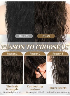 KooKaStyle KooKaStyle Ponytail Extension 30 Inch Drawstring Ponytail Hair Extensions for Women Long Curly Brown Ponytail Synthetic Hairpieces for Daily Use  - Image 5