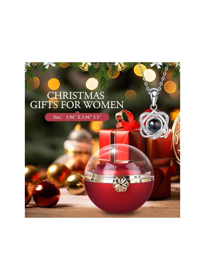 The Bros Preserved Real Rose Box with Hidden "I Love You" Necklace, Eternal Flowers Gift for Mom, Wife, Grandma, Girlfriend – Perfect for Christmas, Valentine's Day (Red) - Image 2
