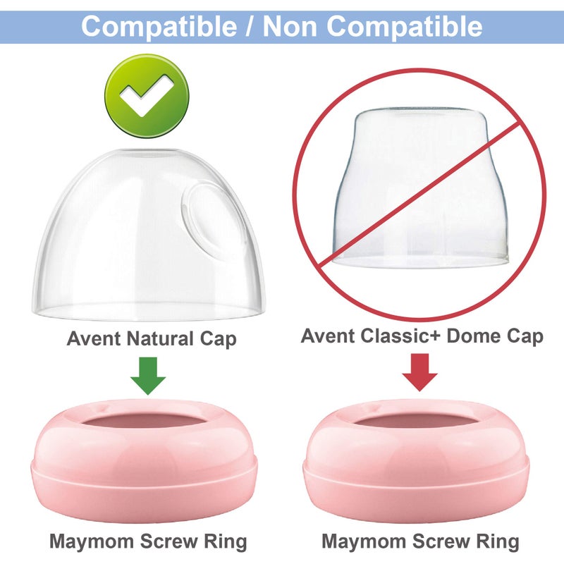 Maymom Replacement Baby Bottle Nipple Rings for Philips Avent Bottle, Compatible Screw Ring Collar for Avent Natural Plastic and Glass Bottles; Not for AntiColi Nipple, BPA-Free, Secure Latch, 4-Pack - Image 4