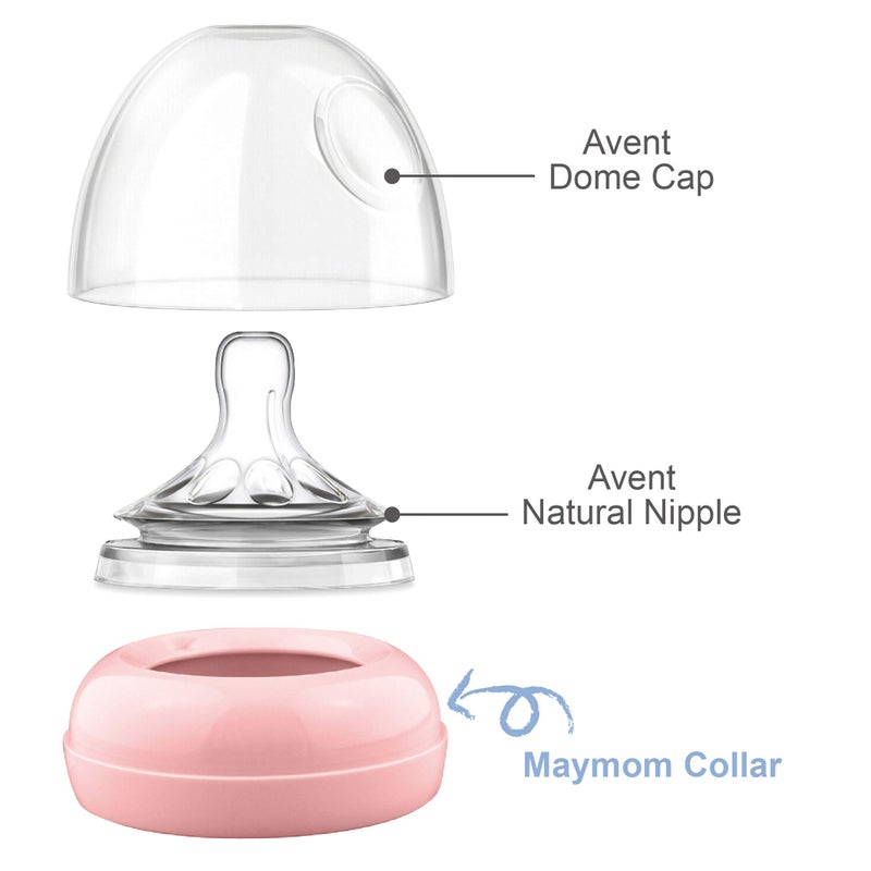 Maymom Replacement Baby Bottle Nipple Rings for Philips Avent Bottle, Compatible Screw Ring Collar for Avent Natural Plastic and Glass Bottles; Not for AntiColi Nipple, BPA-Free, Secure Latch, 4-Pack - Image 2