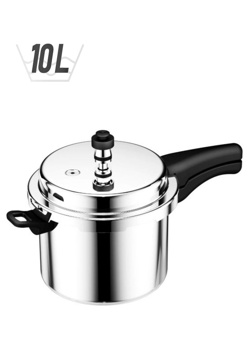 DELCASA Aluminium Pressure Cooker Silver 10Liters - Image 1