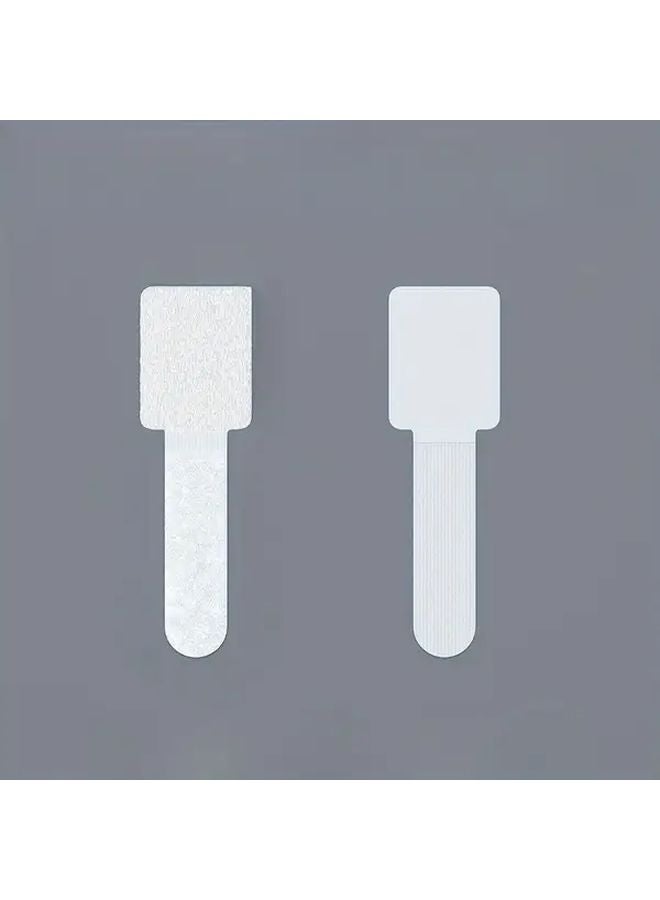 White 50pcs Heavy Duty Self Adhesive Cable Ties Under Desk Management Organizer - Image 1