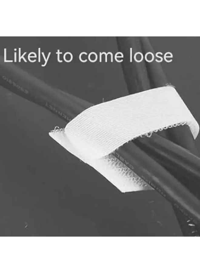 White 50pcs Heavy Duty Self Adhesive Cable Ties Under Desk Management Organizer - Image 4