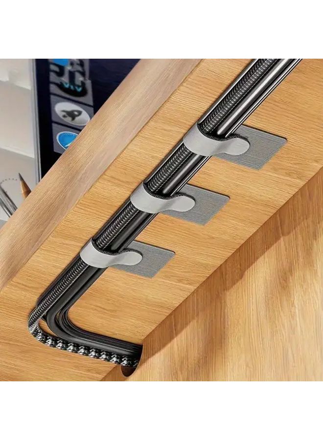 White 50pcs Heavy Duty Self Adhesive Cable Ties Under Desk Management Organizer - Image 2