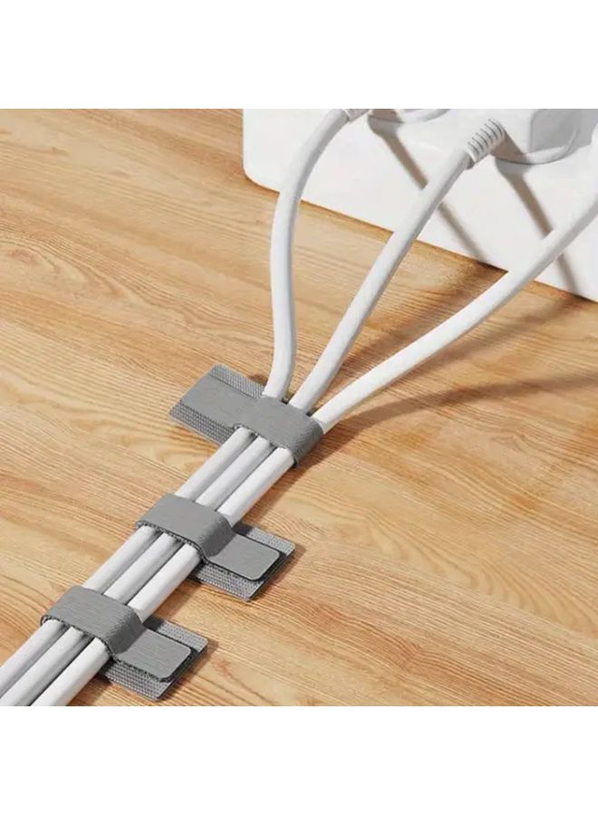 White 50pcs Heavy Duty Self Adhesive Cable Ties Under Desk Management Organizer - Image 5