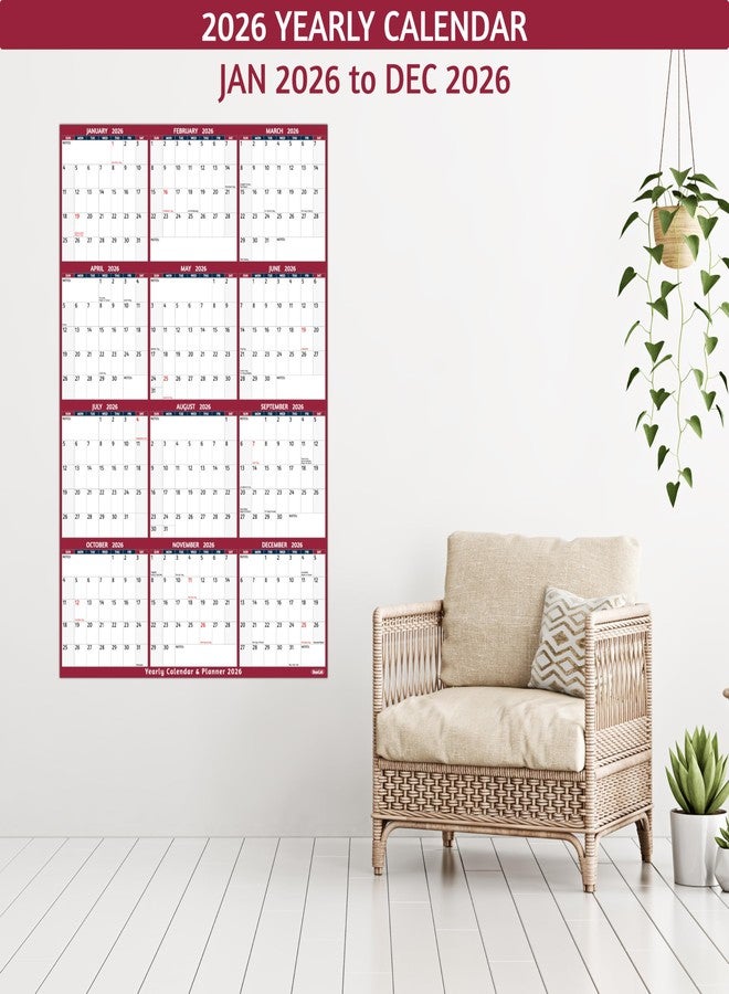 BowCuk 2026 Dry Erase Calendar, Red - Image 2