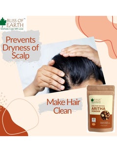 BLISS OF EARTH 100% Pure Reetha Powder 100g Natural & Chemically Free Aritha Hair Cleanser for Gorgeous & Silky Hair  - Image 3