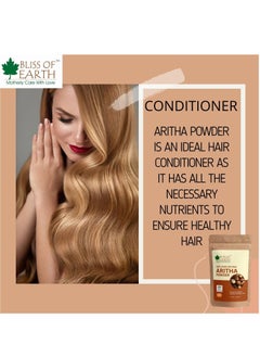 BLISS OF EARTH 100% Pure Reetha Powder 100g Natural & Chemically Free Aritha Hair Cleanser for Gorgeous & Silky Hair  - Image 4