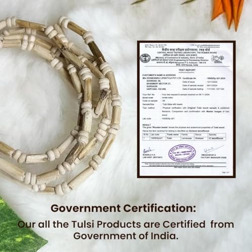 Divine Hindu Authentic Tulsi Kanthi Necklace | Small Seed Design | Large Bead, Sacred Wood | For Prayer, Meditation, Pooja, Gifting | For Men & Women - Image 5