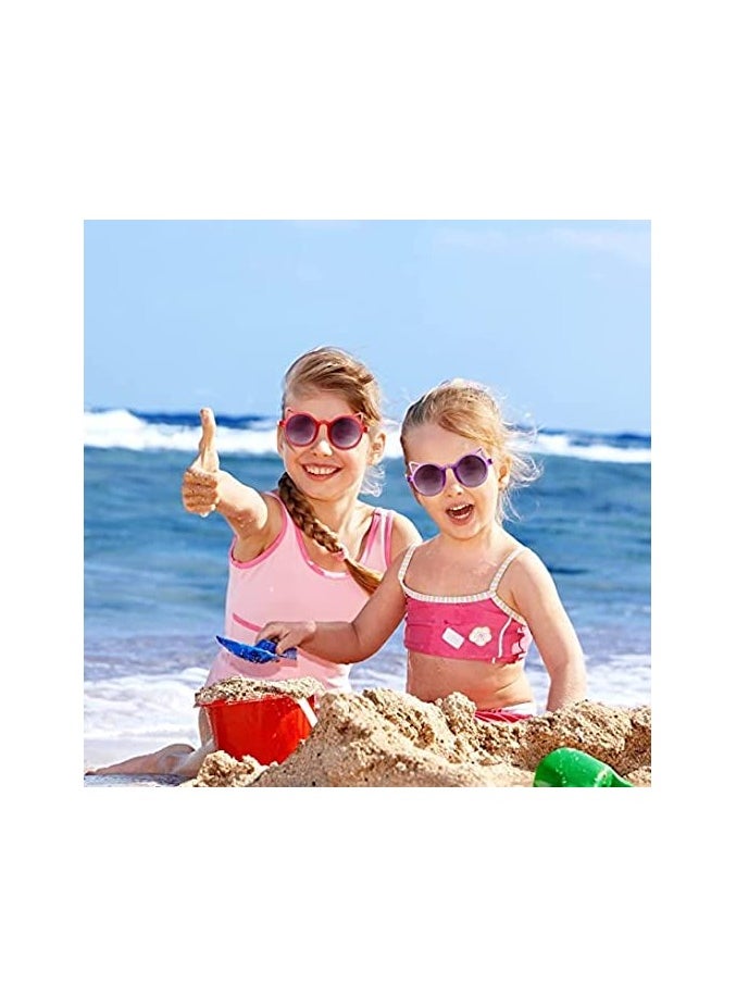 Excefore - Cat Shaped Sunglasses for Kids 6 Pairs Toddler Kitty Glasses lovely Cat Sun Glasses Outdoor Eyewear for Beach Party Summer Activities Children's Uv Protection Sunglasses Fashion Sunshade Mirror - Image 1