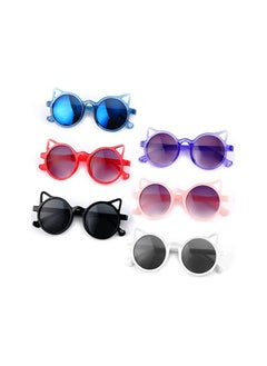 Cat Shaped Sunglasses for Kids 6 Pairs Toddler Kitty Glasses lovely Cat Sun Glasses Outdoor Eyewear for Beach Party Summer Activities Children's Uv Protection Sunglasses Fashion Sunshade Mirror