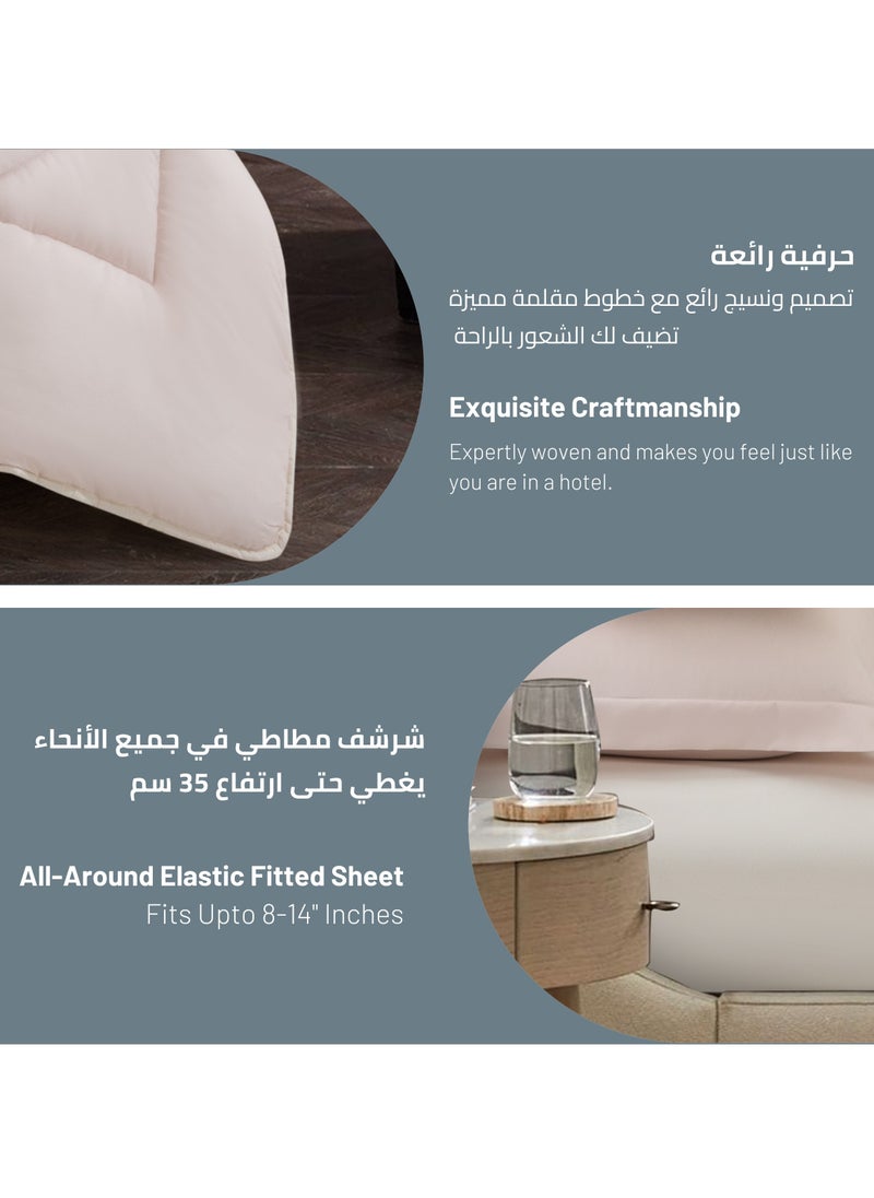 دوناتيلا - طقم لحاف خفيف الوزن 6 قطع سرير مزدوج الحجم يناسب (200 * 200 سم) طقم لحاف سرير صلب مع خياطة اللحف الماسية العادية وملء بديل من العاج - Image 1