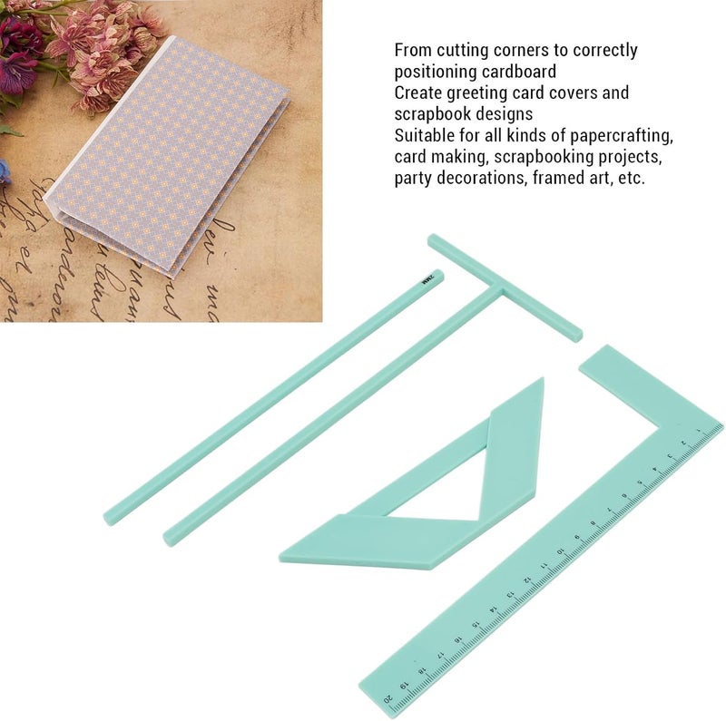 Generic Acrylic Bookbinding Ruler Kit Efficient Book Cover Maker Tool Set for Scrapbook Cardmaking, - Image 2