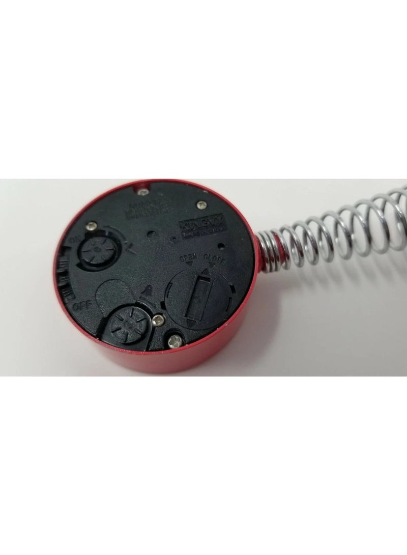 منبه طاولة بتصميم كاميرا كلاسيكية وزنبرك هزاز - أحمر - Image 2