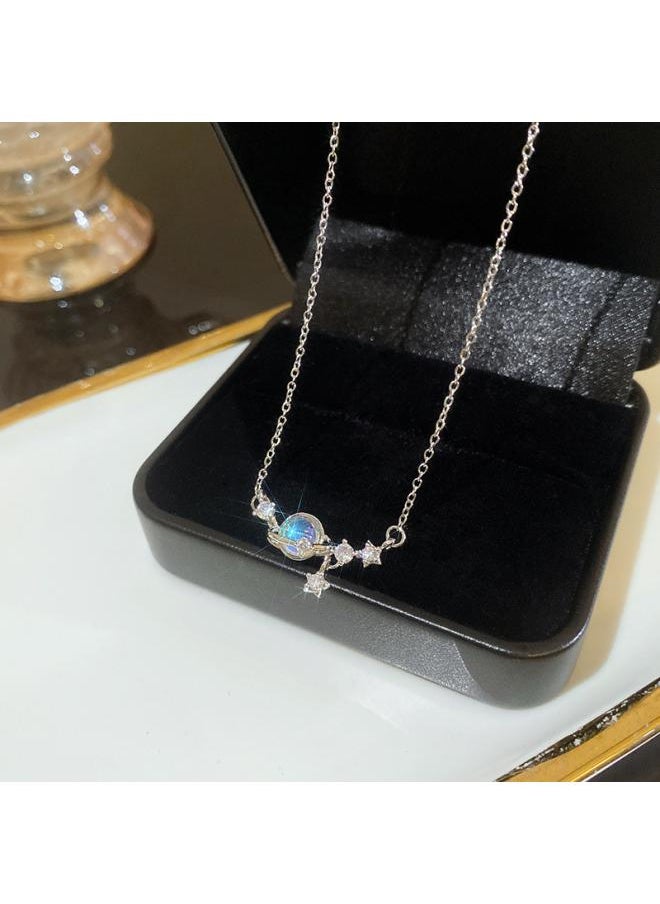 Generic - South Korea Silver Titanium Steel Necklace For Girls Versatile High Sense Niche Pearl Butterfly Pendant Clavicle Chain Jewelry - Image 1