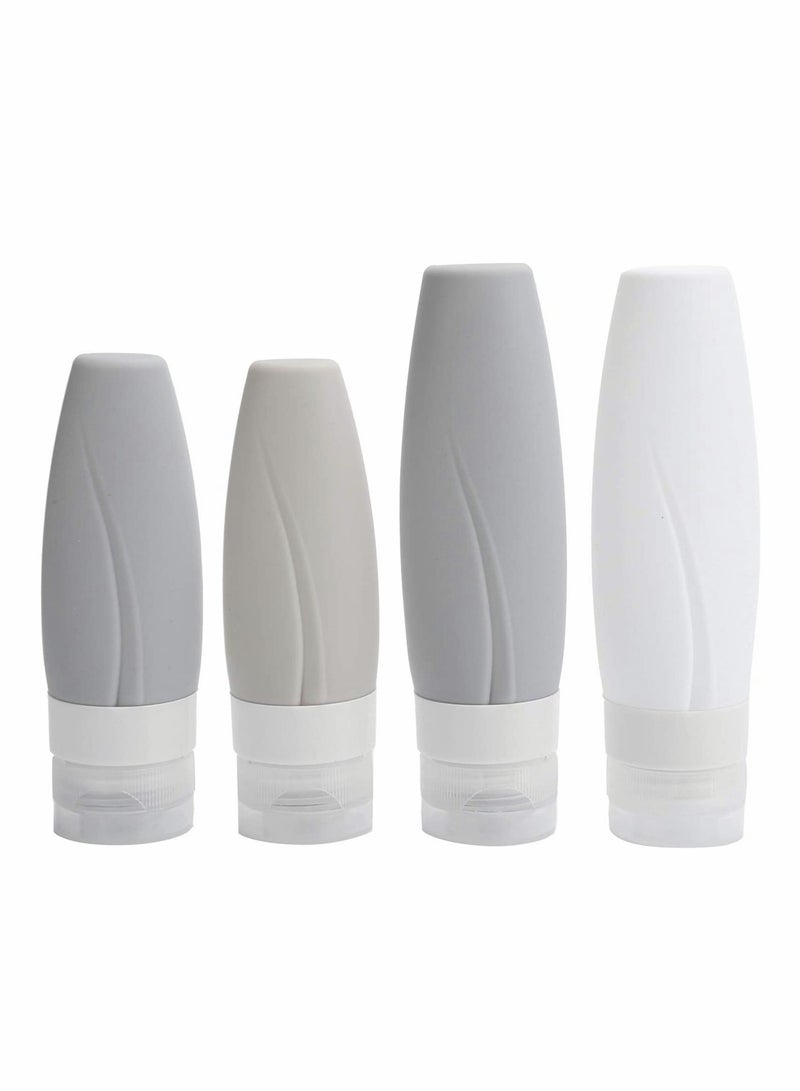 KASTWAVE 4 Pack Silicone Travel Bottle Set, TSA Approved,  Leak Proof BPA Free Silicone Cosmetic Travel Size Toiletry Containers for Cosmetic Shampoo Conditioner Lotion Liquids (60 ML + 90 ML) - Image 1