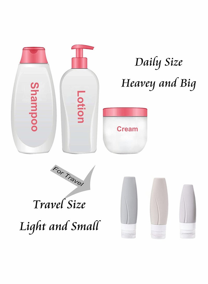 KASTWAVE 4 Pack Silicone Travel Bottle Set, TSA Approved,  Leak Proof BPA Free Silicone Cosmetic Travel Size Toiletry Containers for Cosmetic Shampoo Conditioner Lotion Liquids (60 ML + 90 ML) - Image 2