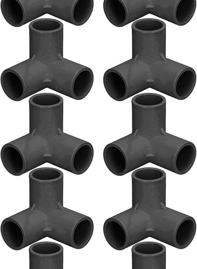 تركيبات أنابيب PVC سوداء ثلاثية الاتجاه تي كوع موصل 25 مم لأقفاص القطط دعم الحديقة - Image 2