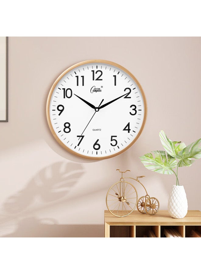 Compas Living Room 12-inch Simple Silent Living Room Quartz Clock Wall Clock C2866 Gold 30.5cm - Image 4