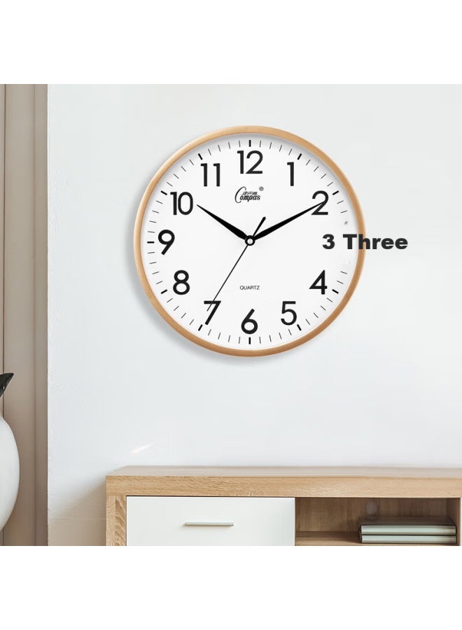 Compas Living Room 12-inch Simple Silent Living Room Quartz Clock Wall Clock C2866 Gold 30.5cm - Image 5